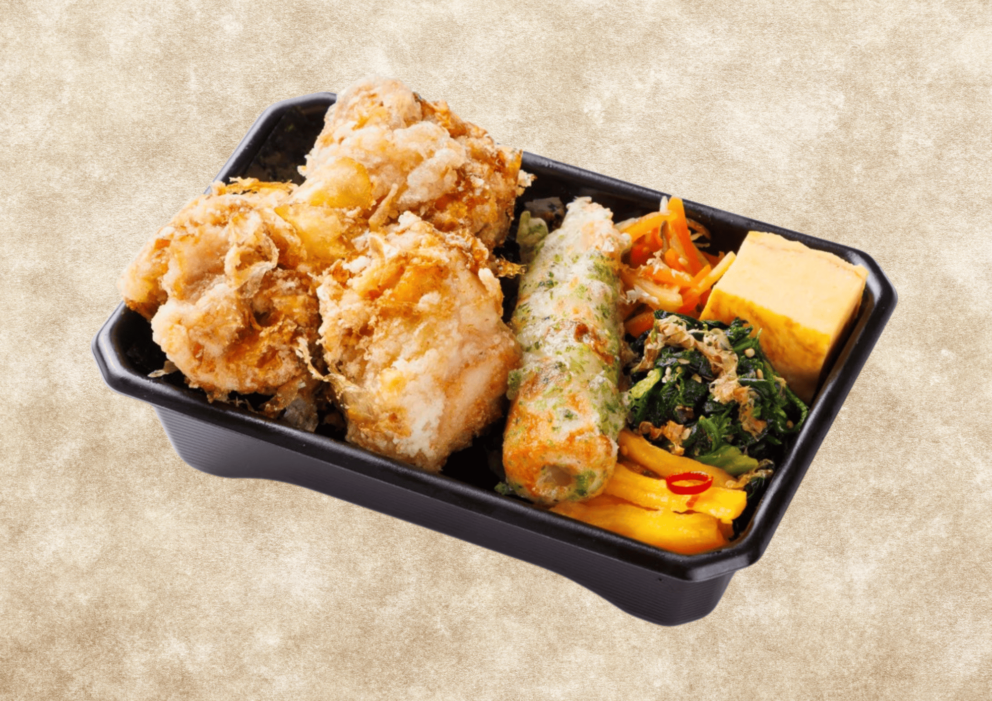 瀬戸内の花藻塩唐揚げ海苔弁当